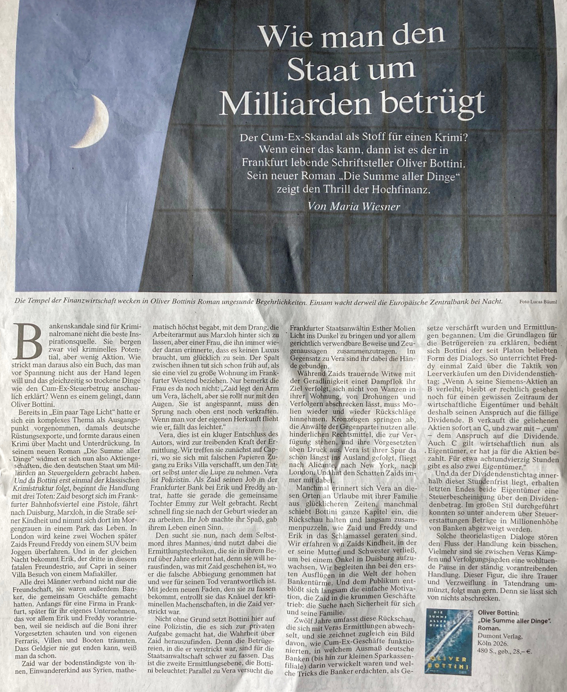 Oliver Bottini in der Frankfurter Allgemeinen Zeitung